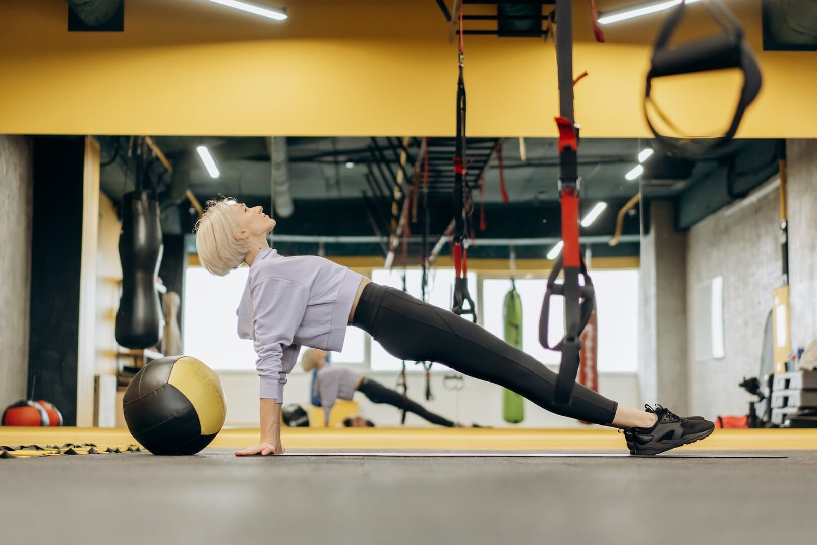 woman doing stretching exercise